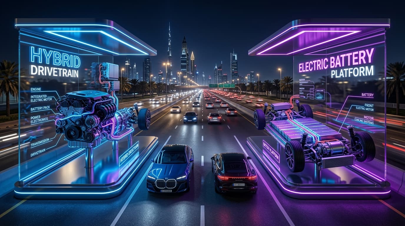 Hybrid vs. Electric vs. Gasoline: Which Drivetrain Is Best for Saudi & UAE Drivers?